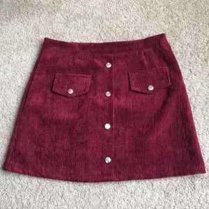 Red mini skirt